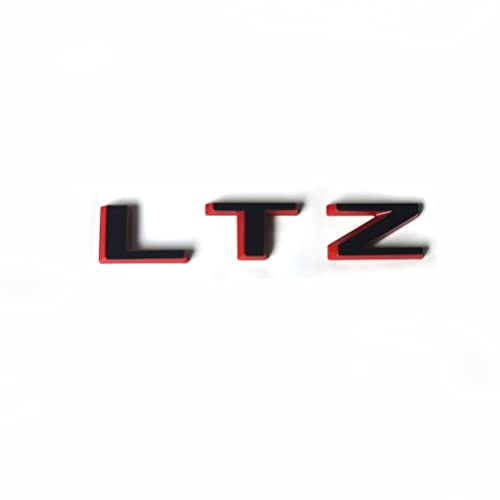 Image of 2019-2025 2pack OEM Nameplate with LTZ Emblem 3D Letters Badge Replacement for Silverado 1500 2500HD 3500HD 86539786 (Glossy Redline)