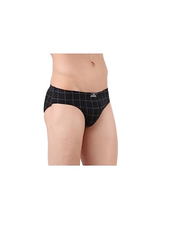 Image of Crystal Italia Brief Men's Super Combed Cotton Checkered Brief with Concealed Waistband | Assorted | (Pack of 2)
