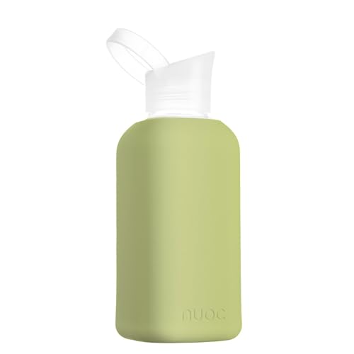 Nuoc Bottiglia D'Acqua In Vetro, Bottiglia D'Acqua Riutilizzabile, Bottiglia Di Vetro Con Custodia In Silicone, Bevande Calde E Fredde, Senza Bpa (Ver