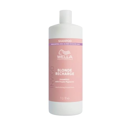 Wella Professionals Invigo Blonde Recharge Cool Blonde Shampoo – chłodny blond szampon do błyszczących blond włosów, 1000 ml