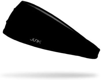 JUNK Brands Big Bang Lite Headband - Moisture-Wicking, Performance Fabric, Non-Slip, Sports Sweatband for Men & Women - One Size (True Black)