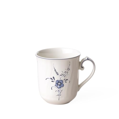 Villeroy & Boch - Vieux Luxembourg Mug avec Anse Blanc, Garanti Lave-Vaisselle, Compatible Micro-Ondes, Tasse à Café, Vaisselle, Porcelaine Haut de Gamme
