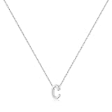 Memorjew 925 Sterling Silver Initial Necklace, Dainty Alphabet Letter C Cursive Initial Necklace for Women, Valentines Mother’s Day Birthday Gifts Jewelry Gifts Necklace for Women
