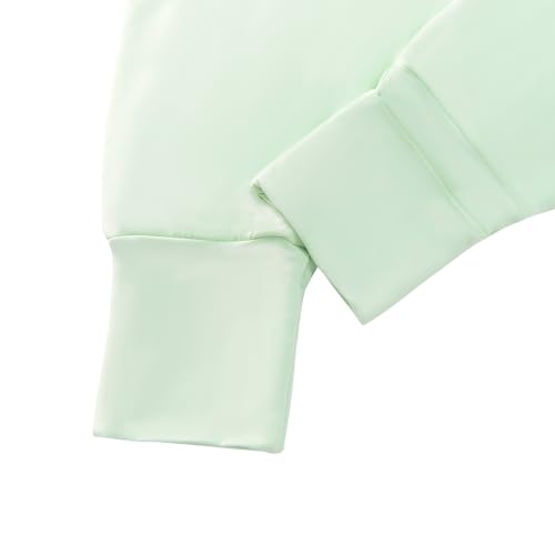 Image of Baby /Toddler Sleep Sack with Legs, Rayon from Bamboo 95% + 5% Spandex, 1.0 TOG, 2‑Way Zipper Sleeping Bag, Walker‑Friendly 6-12M Green