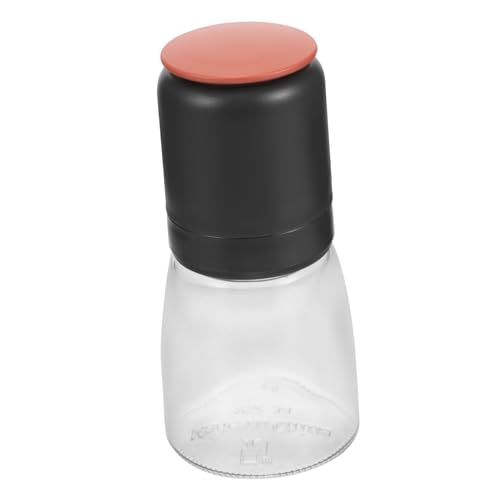 SOLUSTRE Pfeffermühle Glas Edelstahl 304 Manuell 150ml Schwarz Transparenter Behälter Mahlfunktion Für Gewürze Küche