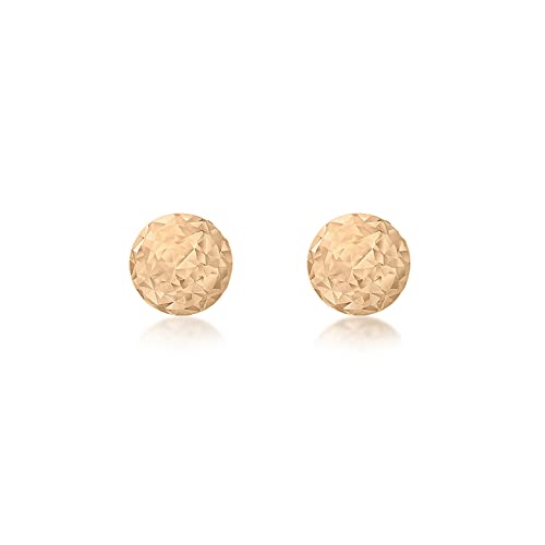 Boucles d'oreilles or rose 9 carats Carissima design diamond cut 3mm