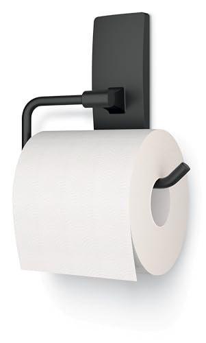 Image of Command Toilet Paper Holder, Matte Black, 1 Holder, 2 Strips