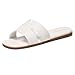 KIDMI Women's Dressy Flat Sandals, Comfortable Slip On Summer Slides, Fashion Open Toe Casual Sandals, White 7