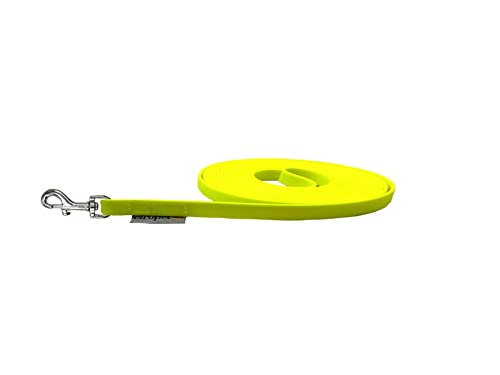Schleppleine Biothane Hundeleine kleine Hunde 9mm 3m / 5m / 10m / 15m Hundeleine Biothane (2m MIT Handschlaufe, Neongelb)