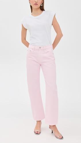 Image of PISTOLA - Lexi Mid Rise, Signature Bowed Straight Jeans - Light Denim Jeans