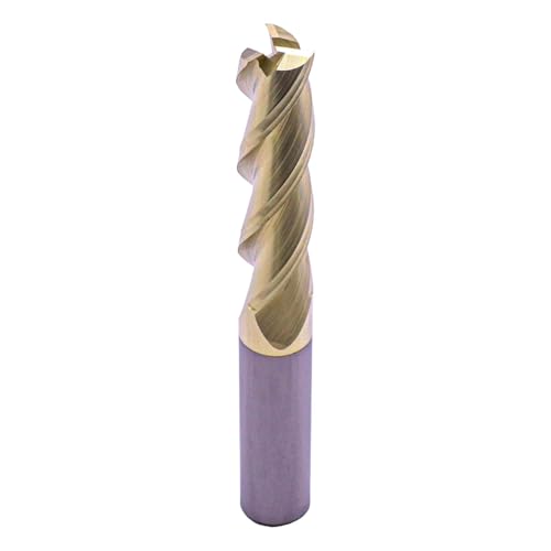 Image of 1 /2 inch 3 Flute ZrN Coated Solid Carbide Square End Mill for Aluminum, 4 inch OAL | 37 Degree Helix, Long End Mill, 1 /2 inch Cutting Diameter, 1 /2 inch Shank Diameter, 2 inch Length of Cut