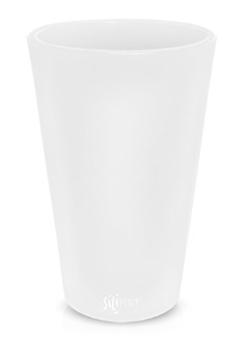 Silipint Silicone Pint Glass, Patented, BPA-Free, Shatter-proof, Unbreakable Silicone Cup Drinkware (Single, Frosted White)