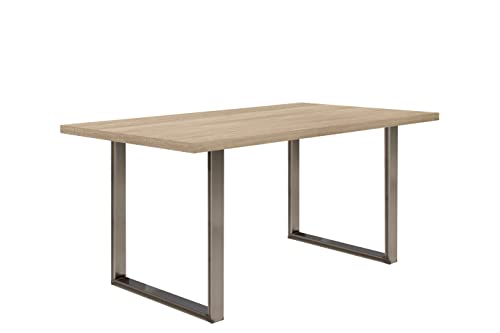 FORTE TABLES Tisch nicht ausziehbar, Holzwerkstoff, Sonoma Eiche, 160 x 74.7 x 90 cm