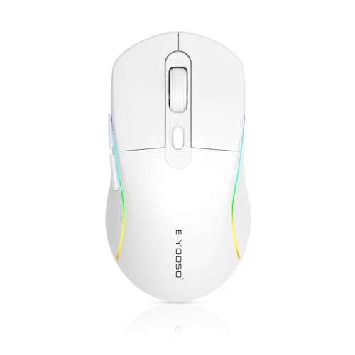 e元素ワイヤレスゲーミングマウス 10000DPI トリプルモード(2.4GHz/BT5.1/USB-C有線) RGBバックライト 6つのプログラマブルボタン 人間工学充電式 PC/Mac/PS/Xbox対応 ホワイト