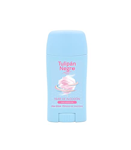 Tulipán Negro Desodorante Stick Nube de Algodón 50 ml, Sin Sales de Aluminio, Sudor Controlado