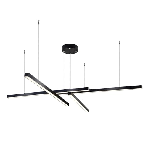 Lámpara de suspensión LED moderna sobre tu mesa de comedor con diseño lineal negro de 4000 K