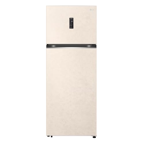 LG GTBV44SEBKD - Frigorífico de doble puerta de 70 cm, clase E, 461L, conectividad Wi-Fi con App Thinq, puertas planas, tecnología Door & Linear Cooling, pantalla externa, compresor Smart Inverter