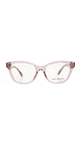 Tory Burch Women\'s Kira Cat Eye Eyeglasses, Transparent Pink, One Size