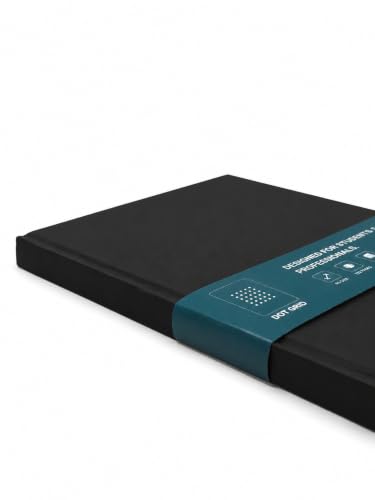 Image of BRYT A5 Dot Grid Notebook | Hardcover Diary, 192 Pages, 80 GSM, No-Bleed Thick Paper | 180 Degree Lay Flat Dotted Notebook for Designers, Architects, Professionals, Office Use & School Use (Black)