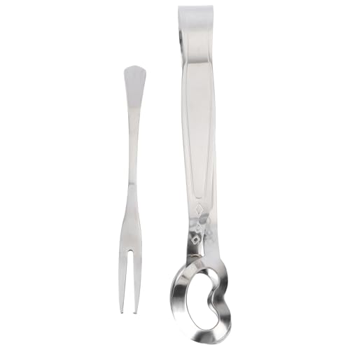 Cabilock Escargot Dining Set Stainless Steel Escargot Tongs with Snail Fork Clip Shell Utensils Tableware for Home Restaurant 1 Set