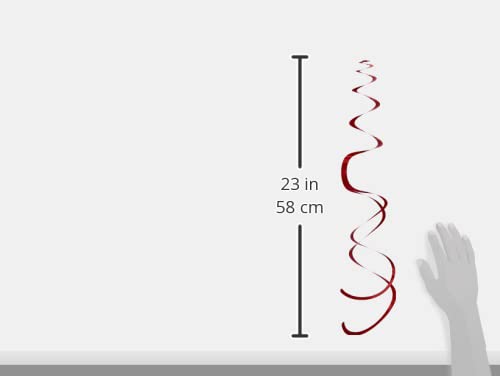 Plastic Swirl Decorations, 22", Apple Red - 12 Pcs #TOP4