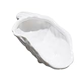 MUCKLILY Bandeja de Cerámica Blanca para Servir Ostras y Aperitivos, Plato Creativo para Presentación de Postres y Comida Delicada, Vajilla Decorativa para Restaurante y Hogar, Tamaño