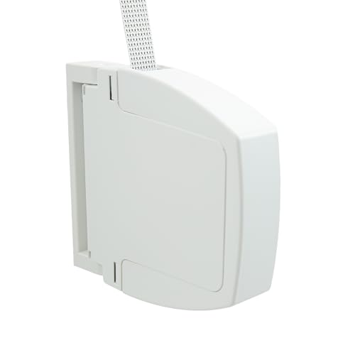 TELKES - Recogedor Plegable con Cinta 20mm Enrollador Abatible Universal color Blanco para Persiana Enrollable Instalación en Pared o Marco Ventana Sistema Resistente y Duradero (Blanco, Cinta 20mm)