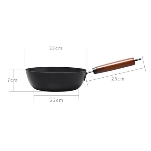 Wok de hierro fundido 28 cm antiadherente sin revestimiento miniatura 2