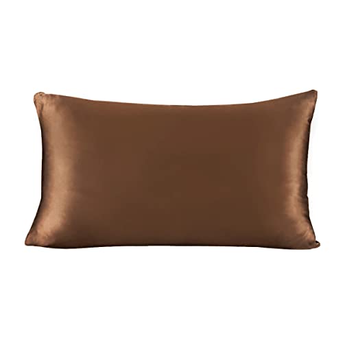 シルク 枕カバー シルク100% 美肌 美髪 保湿 まくら カバー ピローケース ホテル品質 寝癖防止 洗濯可能 silkpillowブラウン