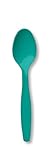 Creative Converting Touch of Color Premium 24 Count Plastic Spoons, Tropical Teal