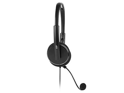 Monoprice WFH 3.5mm + USB Wired Back to Basics Web Meeting Headset - Lightweight, with Adjustable Mic and USB Inline Controller, for Virtual Meetings - Workstream Collection by Monoprice - Used condition - Image 4