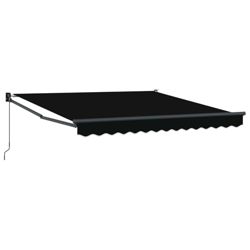 Store banne 300x250 cm de haute stabilité toile polyester noir de qualité supérieure