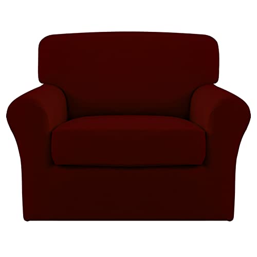 Image of Easy-Going 2 Pieces Stretch Sofa Slipcover for Armchair Washable