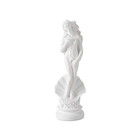 Elegant Aphrodite Statue 7-inch (18cm), Greek Goddess Figurine Inspired by Birth of Venus | White Resin Sculpture for Home Office Decor, Bookshelf & Desk | Greek Mythology Gift for Art Lovers