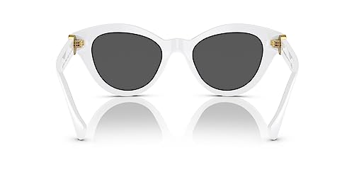Versace VE 4435 314/87 Optical White Plastic Butterfly Sunglasses Dark Gray Solid Color Lens3