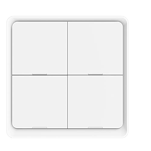 Ghulumn 4 Tuya ZigBee Wireless 12 Scene Switch Button Controller Batteriebetriebenes Automatisierungsszenario für Tuya-Geräte in Weiß mit automatischem Betrieb und Druckknopf-Aktor