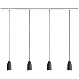 Photo Gallery buchenbusch urban design dark edition, set da 4 lampade a sospensione in calcestruzzo con lampadina led a+, stile industriale, cavo nero