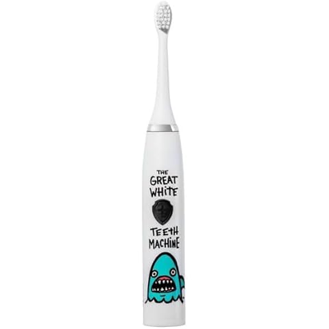 Made By Dentists Kids' Rechargeable Electric Toothbrush with 2 Replacement Toothbrush Heads and Charger - Shark Cover