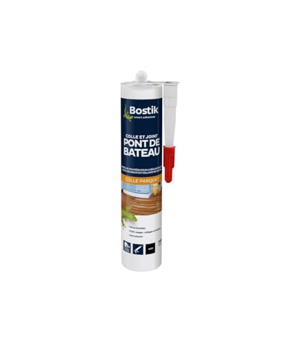 Bostik Colle et Joint Pont de Bateau – Colle Parquet – Idéale pour Bois Exotiques – Usage Intérieur et extérieur – Formule MS Polymère – Sans Solvant et Sans Odeur – Noir – Cartouche 290 ml