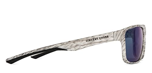 Image of Vincent Chase By Lenskart | Full Rim Rectangle Stylish Sunglasses | Polarized and UV Protected | For Men and Women | Large | VC S14121