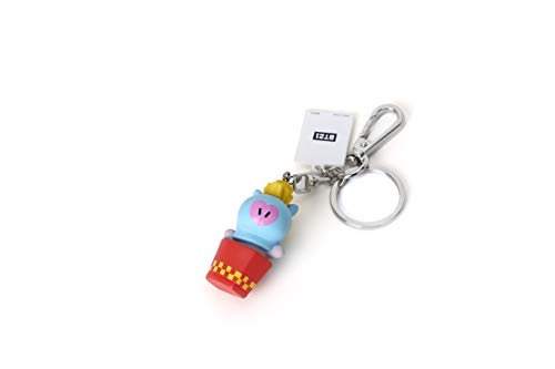 Bt21 Bite Series Mang Character Cute Mini Figure Keychain Key Ring Bag Charm With Clip, Blue #TOP2