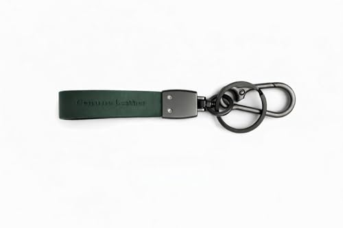 Image of Leather Strap Keychain, Embossed Logo Design, Durable Premium Key Ring for Bike Lovers & Gift Use