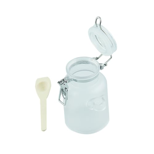 OSOLADY 浴?瓶 密閉シリコン蓋付き詰め替え容器 容量 バスソルト マスクパウダー用 製丸型収納ボトル 木製スプーン付き 美容 パーソナルケ