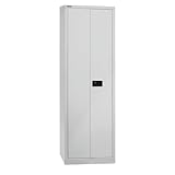 BISLEY Flügeltürenschrank Universal, 4 Fachböden, 5 OH, B 600 mm, Metall, 645 Lichtgrau, 40 x 60 x 195 cm