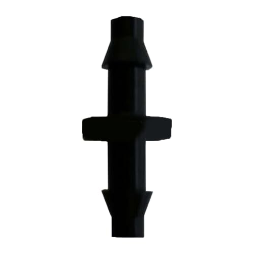 Helilyco Confezione da 50 raccordi per irrigazione da giardino da 4 mm, connettori spinati per tubi a goccia, include raccordo dritto a T a doppia barba, per giardini in plastica PP