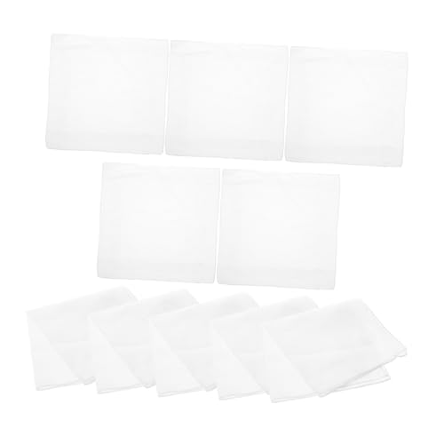 Beavorty Vintage Ladies Handkerchiefs White Cotton Pocket Squares for Men Women Elegant Floral Lace Stylish Block Print Design for Weddings Formal Events