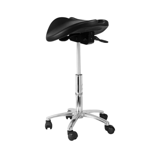 Taburete Giratorio Tipo Silla de Montar for salón de Belleza, Asiento de Doble pétalo con Ruedas, rotación de 360° for el hogar, el baño y la Oficina.