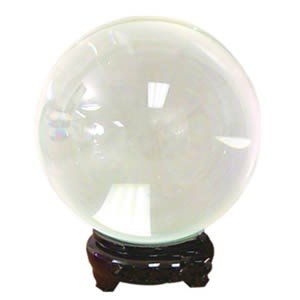 Pure Quartz Crystal Ball with Wood Stand - Clear 8 Cm - Beautiful As Display or As Powerful Feng Shui Tool