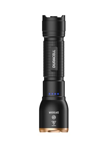 Duracell LED Taschenlampe DF1500R Core Plus – 1500 Lumen, fokussierbar, 150m Leuchtweite, USB-C wiederaufladbar, 18650 Li-Ion Akku, versch....