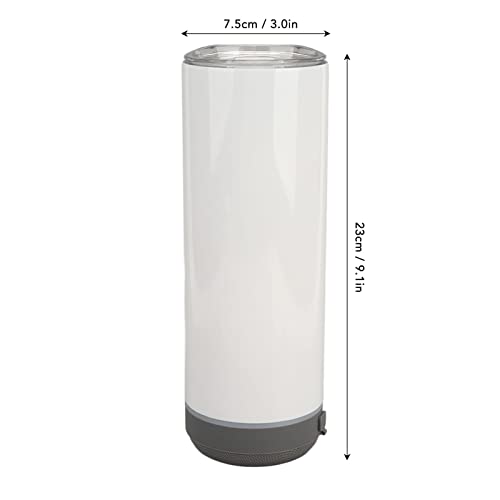 Bluetooth Speaker Tumblers with Lid, Vacuum Thermal Cup,Stainless Steel, Detachable Wireless Speaker, for Women Friends Sisters, Grey Bottom, 20oz Straight